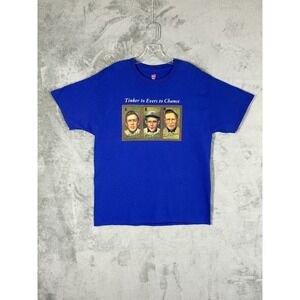 Hanes Tinker Evers Chance Chicago Cubs Tshirt Tee Large MLB Baseball Retro